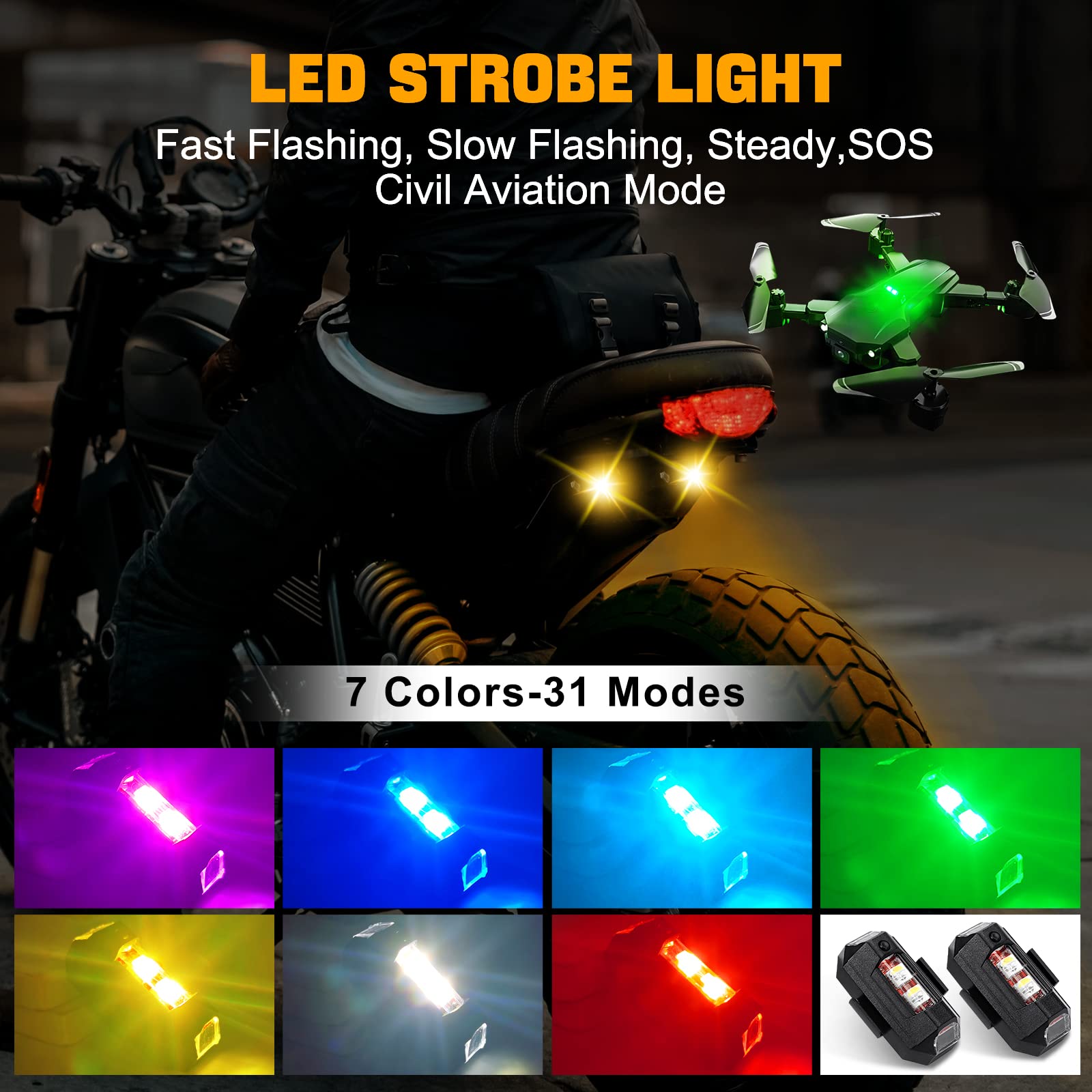 Motorcycle Lights Drone Strobe - огляд і ціна Drone Led Light