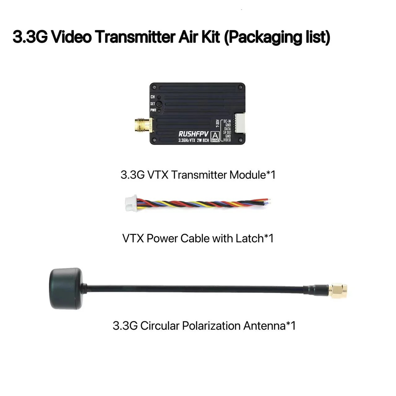 RUSHFPV 3.3G 2W VTX Transmitte - огляд і ціна Drone Antenna