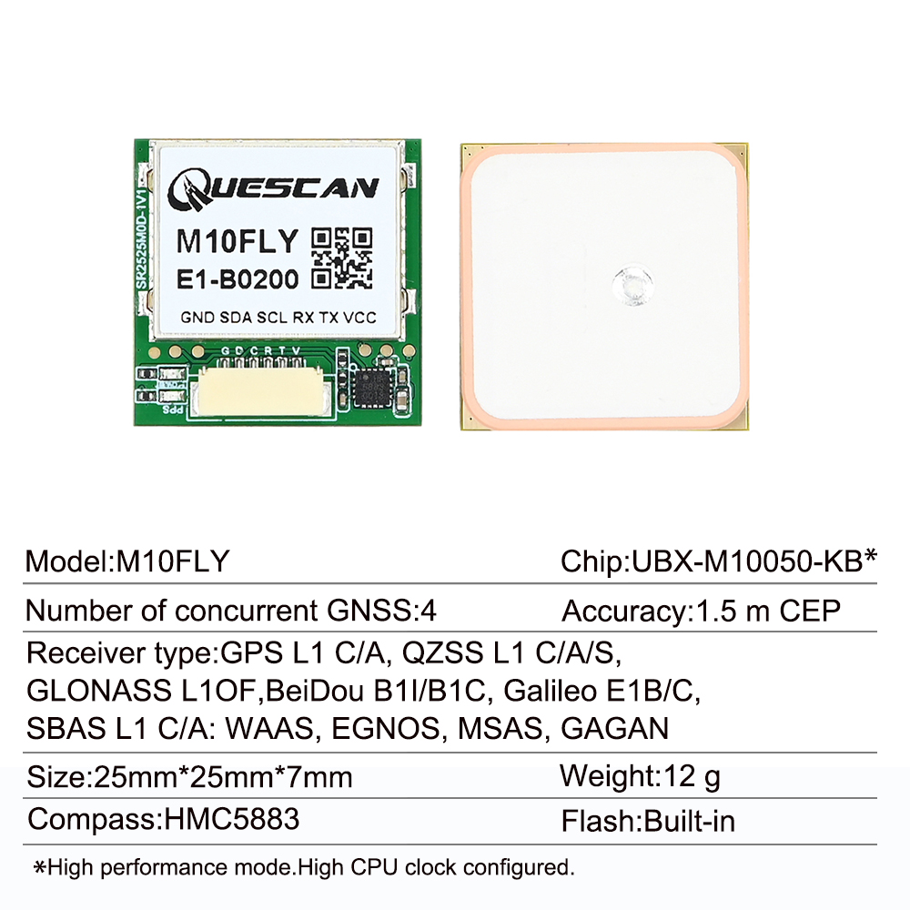 Quescan 25mm*25mm M10FLY 10Hz  - огляд і ціна Drone Compass